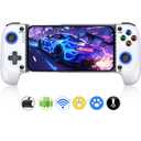 Mobile Game Controllers for iPhone/Android, Hall Effect Phone Controllers Support Phone Case,Game Controllers for Xbox,for PlayStation,Cloud/Steam Gaming (White)