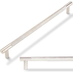 10 Pack 11-1/3 inch(288mm) Brushed Satin Nickel Kitchen Cabinet Handles Knurled Cabinet Pulls Drawer Pulls Kitchen Hardware