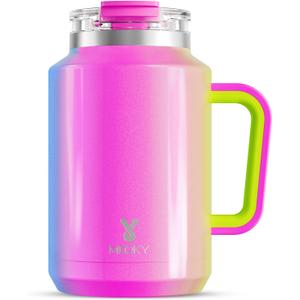 Meoky 40 oz Tumbler with Handle, Stainless Steel Vacuum Insulated Tumbler with Lid and Straw, Keeps Cold for 34 Hours, 100% Leak-proof, BPA-Free (Carnival)