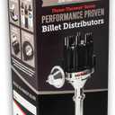 Pertronix D1060 Flame-Thrower Stock Look HEI Distributor Chevy SB/BB with Adjustable Vacuum Advance Canister High Dielectric Strength Black Cap and Rotor with Brass Terminals