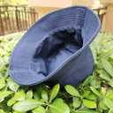 Navy Blue Bucket Hat for Men Women Teen Girl, Soild Double Side Wear Fisherman Cap Reversible Summer Travel Beach Sun Hat for Summer (Blue)