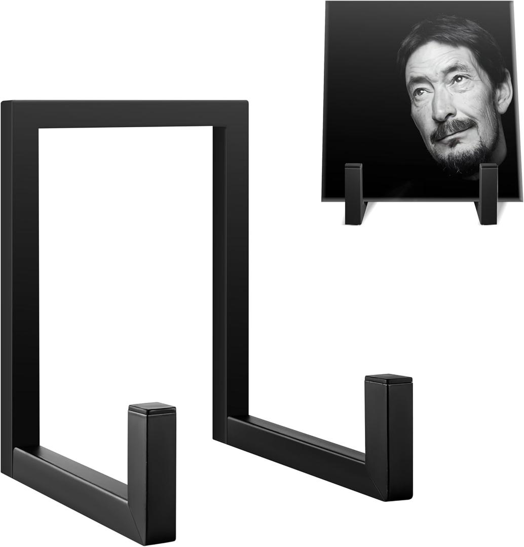 Vinyl Record Holder, Now Playing Vinyl Record Stand, Black Metal Tabletop Album Storage Holder, Lp Display Stand, Minimalist Record Holder for Display Storage or Home Decorative