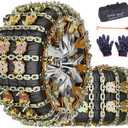 Tire Chains for Car/SUV/Pickup Trucks, Adjustable Universal Emergency Thickening Chains, Snow Chains for Tire Width175-265mm), 8Pcs