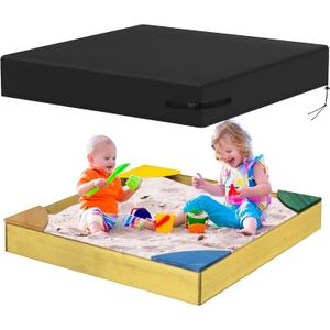 Sandbox Cover, 800D Oxford Cloth Waterproof Outdoor Square Sand Box Cover for Kids, Protect Sandbox Sand and Toys(Black,72" X 72" X 8")