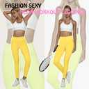 JQ JQAMAZING Seamless Scrunch Workout Leggings for Women Buttery Soft Gym Yoga Pants Opaque Tights (Yellow, M)