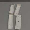 Nuanchu 10 Pcs Vinyl Fence Brackets White 1.5'' x 5.5'' Vinyl Fence Rail Mount Brackets Bulk U Mount Bracket Kit for Railings Fences Walls