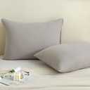 2-Pack Double Gauze Pillowcases - 100% Organic Cotton, Silky Soft & Breathable for a Cool Night's Sleep (Grey,26" X 20")