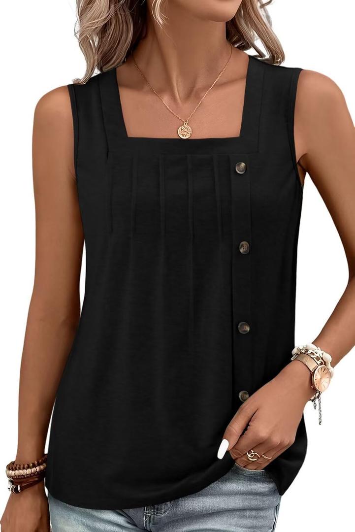 KISSMODA Womens Boho Tops for Summer Sleeveless Tanks Loose Fit Casual Blouse Daily Shirts for Leggings (S-3XL) (XL)