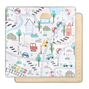 Baby Play Mat for Floor, 50 x 50 Inch Foam Play Mat for Playen, Non-Slip Crawling Mat for Baby Infant Toddler Kids, Foldable and Machine Washable, Road Traffic