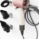 Dyson Hair Dryer Holder, Hair Dryer Wall Mount Organizer for Supersonic & Nural, Stainless Steel Dyson Blow Dryer Holder with Magnetic Rings, Waterproof & Rust Resistant for Bathroom/Salon