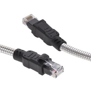 InstallerParts Stainless Steel Armored Cat.6A Patch Cable 24AWG 7.8mm Cable Diameter, Outdoor, Waterproof, UV Resistant, Enhanced Durability, 10 Ft, 1-Pack