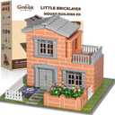 Mini House Building Kit for Kids Age 8+ - Block Building Toys with Real Mini Bricks, STEM Creative Gifts for Boys Girls- DIY Tiny House Construction Set