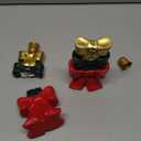 Mumufy 2 Pack 4x8inch Christmas Bow Candle Stick Holder Holiday Red Green Gold, Festive Table Decor for Holiday Party, Seasonal Centerpiece, Home Celebration, Christmas Supplies