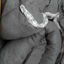 Furhaven Orthopedic Dog Bed for Large Dogs w/ Removable Bolsters & Washable Cover, For Dogs Up to 95 lbs - Two-Tone Plush Faux Fur & Suede L Shaped Chaise - Stone Gray, Jumbo/XL