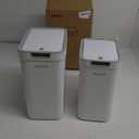 MOPALL 2 Pack Bathroom Trash Can with Lid, 3.6Gal + 2.4Gal Garbage Can with Pop-Up Lid, Small Trash Can Dog Proof, Slim Trash Bin Waste Basket for Toilet, Office, Bedroom, Living Room, Kitchen (White)