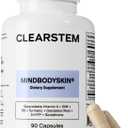 CLEARSTEM - MINDBODYSKIN Hormonal Acne Supplement (5-HTP) - Natural DIM Supplement - Skin Care Vitamins - Hormone Balance, Antioxidants - Gluten Free, Cruelty Free - 30 Servings, 90 Capsules