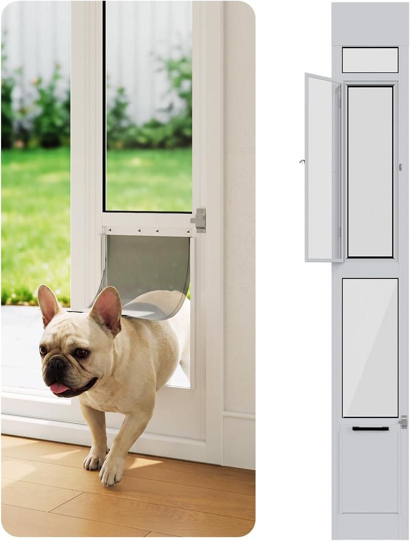 Small Dog Door for Sliding Glass Door Insert, Dogs Up to 30 lbs, Medium