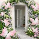9 Pcs Large Butterfly Decorations Mariposas Grandes para Decoracion 20" 16" 12" Silk 3D Hanging Butterflies with Clips for Baby Shower Birthday Party Wedding Decor(Pink)