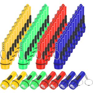 Boao 48 Pcs Mini Flashlight Keychain Bulk Assorted Colors Portable LED Flashlight Torch Keyring Small Key Chain Light for Hiking Camping Cycling Party Favors Travel Night Reading Emergency