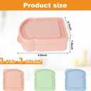 Sandwich Containers, 3Pcs Reusable Sliced Toast Boxs, Bread Holder Bread Container for Lunch, Toast Keeper for Adults, Microwave & Dishwasher Safe(Blue, Pink, Green)