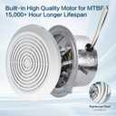 V2270-50 360 Bathroom Exhaust Fan, 50 CFM Round Ceiling Vent Fan, Non-Lighted Bath Fan Replacement for RV or Mobile Home, Fits 8 Inch Opening with 3 Inch Duct, White