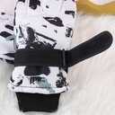 Kids-Waterproof-Ski-Snowboard-Gloves Abstract Print-Winter Warm Touchscreen-Gloves for Boys Girls for Outdoor-Sports Skiing