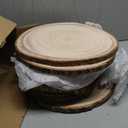 KARAVELLA Large Wood Slices for Centerpieces – Wood Centerpieces for Tables, Rustic Wedding Centerpiece, Natural Wood Slabs, Thin Slices, 11X13 Inches (10 Pack)