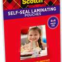 Scotch Self-Sealing Laminating Pouches, 4 x 6 Inches, 3-Pack of 5 Pouches  No Machine Needed, Clear, Photo Safe