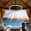 20" Outdoor Ceiling Fan with Light, 6-Speed DC, Dimmable 3CCT, Remote Control