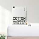 FreshCulture 100% Cotton Fitted Sheets Twin Size, 300 Thread Count Percale Sheets for Twin Size Bed, Soft & Breathable Cotton Sheets, Luxury Fitted Sheets Only (White)