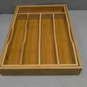 Expandable Bamboo Kitchen Drawer Organizer for Cutlery and Utensils, Adjustable Bamboo Wood Cutlery Tray in Drawer for Flatware and Silverware in Kitchen, (Natural)