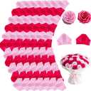 TONIFUL 200Pcs Hotpink & Pink Satin Ribbon Rose Petals