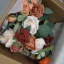 Ling's moment Terracotta Bridal Bouquet Cascading, Orange Wedding Bouquets for Bride, 13 Inch Bride Bouquets for Wedding Artificial Flowers Bouquets