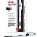 Pentel RSVP Ballpoint Pen, Fine Line, (0.7mm), Black Ink (BK90-A) (Pack of 1, 12 Count Total)