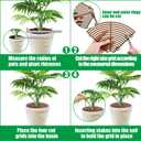 Srmayyi 4 Pcs Plant Pot Grid,20.5 Inch 11.8 Inch Soil Protector Covers Cuttable Flower Pot Grid,Cat Digging Stopper Baby Safety Plant Pot Cover with Stakes for Indoor Outdoor