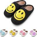 MAIITRIP Men's Cozy Memory Foam House Slippers Non Slip (Size:7-17), Black Yellow, 12-13