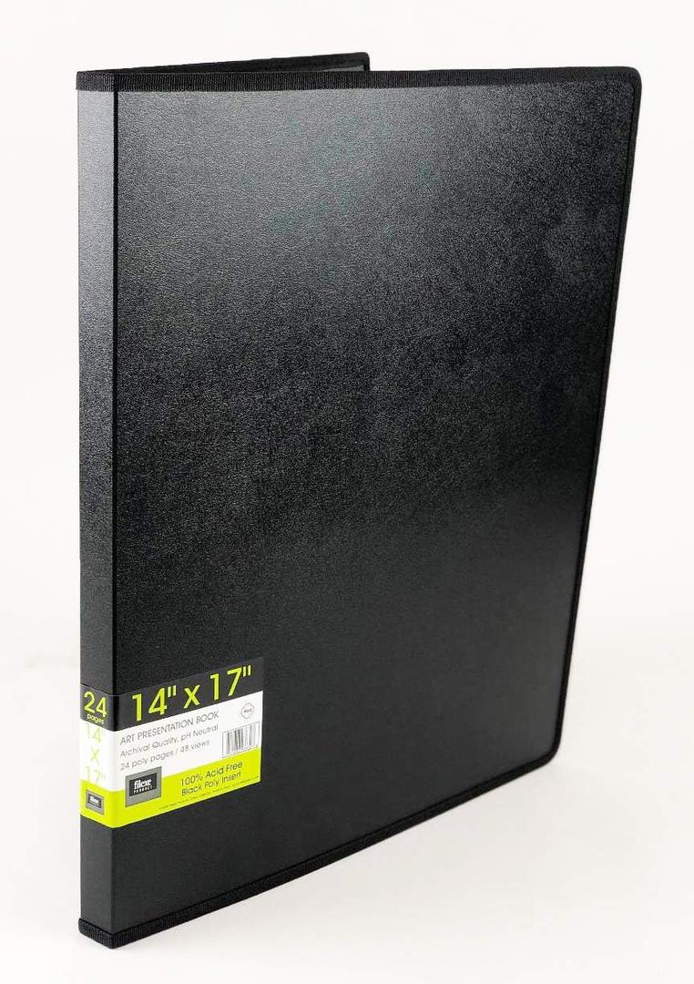 Filexec Products Art Presentation Book, 14"x17"", 24 Page/48 Views (93830), Black