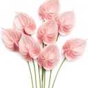 Ling's moment Artificial Anthurium Plants, 8pcs Shabby Blush Silk Filler Flower, Pink Faux Greenery Stems for DIY Wedding Bouquets Centerpieces Arrangements Bridal Shower Party Home Decorations