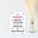 5 x Funny Retirement Card for Women, Coworker Farewell Gift, 'I'm Outta Here' Quote (A Wise Woman- 01)