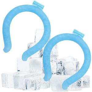 Neck Cooling Tube, Neck Cooler Ring, Wearable Cooling Neck Wraps, Reusable Neck Cooler, Heat Cooling Cold Pack, Summer Heat Relief for Hot Flashes and Fever (Large Blue (2 Pack)