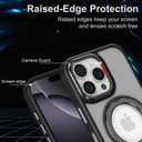 2 x Designed for iPhone 15 Pro Case with Magnetic 360Rotatable Ring Stand [Military Drop Protection] [Compatible with MagSafe] Shockproof Slim Translucent Back Cover for iPhone 15 Pro (Black)