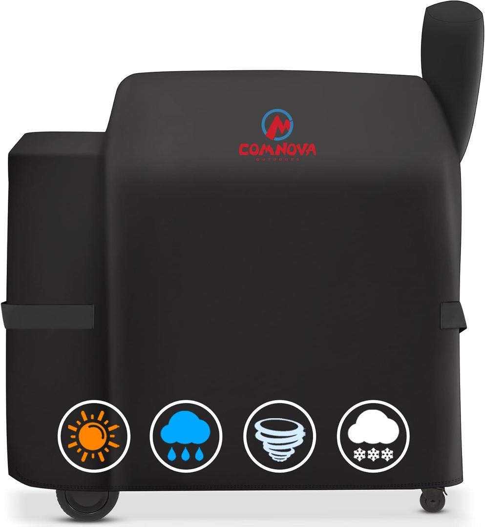 Comnova Grill Cover for Traeger Pro 34 & 780 Series - 600D Wood Pellet Smoker Cover for Traeger Waterproof & Heavy Duty, Premium Pellet BBQ Cover for Treager Pro 34, Pro 780, Texas, Z Grills and More