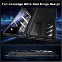 for Samsung Galaxy Z Fold6 Case: Slim Hinge Stand Case with Screen Protector & S Pen Holder - Full Body Rugged Hard Protective Phone Cover for Women Men (Black)