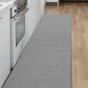 Color&Geometry Kitchen Mat,Cushioned Anti Fatigue Kitchen Mats for Floor,Long Foam Padded Standing Runner, Non-Slip Waterproof Rug for Sink, 17"x 79", Grey