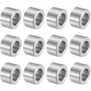 uxcell 12pcs Stainless Steel Spacer 12mm Bore x 20mm OD x 12mm Length Screw Bushing Plain Finish Round Metal Spacer for M12 Screws Bolts and Rods