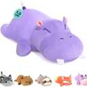 Onsoyours Original Hippo Weighted Stuffed Animals Kawaii Comfort Hippopotamus Plush, Soft Hugging Plushies Toys Gifts for Kids & Adults(9.8", 1.0Lbs)