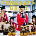 11PCS Prom 2025 Graduation Decorations Honeycomb Photo, Congrats Grad Banners and Table Honeycomb Photo Centerpiece Congratulate Graduation Table Toppers for Party Supplies