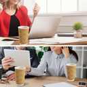 90 Pack 16 oz Disposable Coffee Cups No Lids, Champagne Insulated Ripple Wall Paper Coffee Cups 16oz, Kraft Corrugated Beverage Paper Cups for Hot Chocolate, Home, Travel, Office, Tea