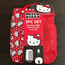 Hello Kitty 3 Pcs Set Packing Cube, Neck Pillow & ID Tag