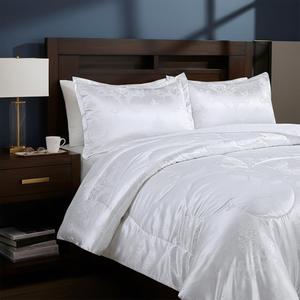 White King Size Comforter Set, 3pcs Silk Jacquard Ultra Soft Bed Comforter Set, Lightweight Quilt Blanket for King Bed (104x90inches)